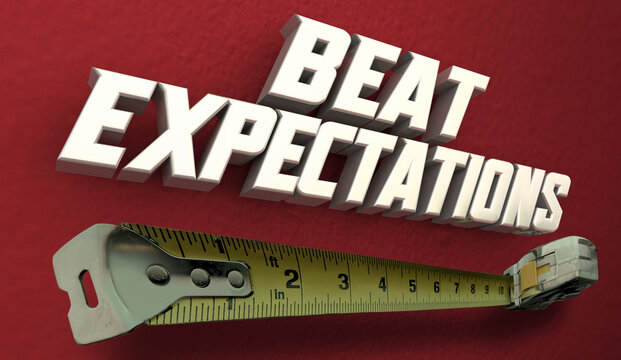 Beat Expectations Measure Up Surpass Exceed Goal Measuring Tape 3d Illustration