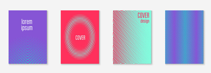 Set brochure as minimalist trendy cover. Line geometric element.