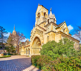 Jak Chapel is the pearl in Vajdahunyad Castle comnplex, Budapest, Hungary © efesenko