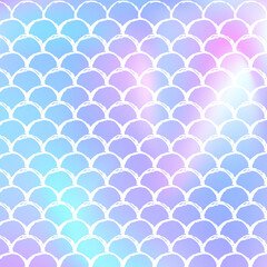 Mermaid scales background with holographic gradient.