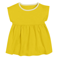 This Cute Baby Shortsleeve Dress Mockup In Empire Yellow Color, is a simple blank template and prepared to use..