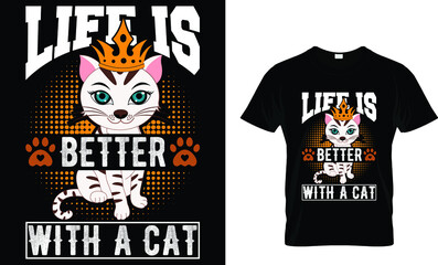 Cat t shirt design template...