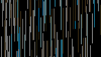 Colored lines rain down on black background. Animation. Abstract rain of colored lines on black background. Background with vertical stream of lines moving down