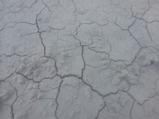 dried and cracked black soil surface