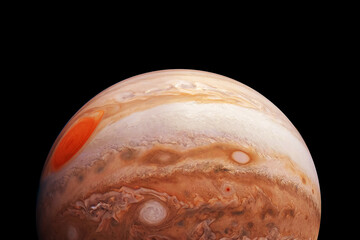 Planet Jupiter, on a dark background. Elements of this image furnished by NASA