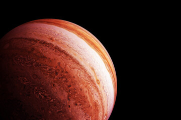 Planet Jupiter, on a dark background. Elements of this image furnished by NASA