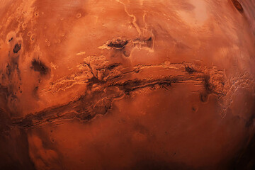 The surface of Mars, close-up, from space. Elements of this image furnished by NASA