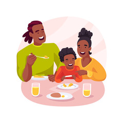 Family restaurant isolated cartoon vector illustration.