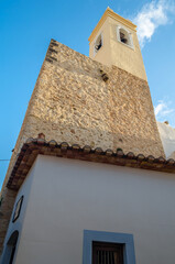 Fototapeta na wymiar Church in the historic center of the Mediterranean town of Calpe, Spain