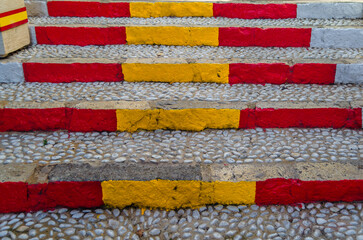 Spanish flag on stairs in Calpe