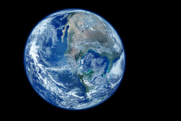 Planet Earth, on a dark background. Elements of this image furnished by NASA