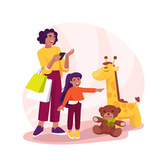 Shopping wish list isolated cartoon vector illustration.