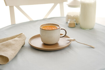 Traditional Turkish hot beverage salep or Sahlep.