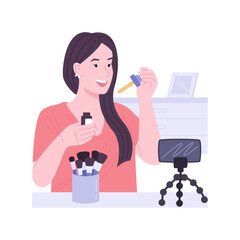 Applying essential oils isolated cartoon vector illustrations.