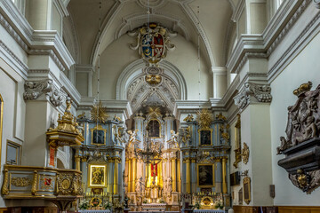 Fototapeta na wymiar Roman Catholic Church of Holy Cross in the polish city of Rzeszow