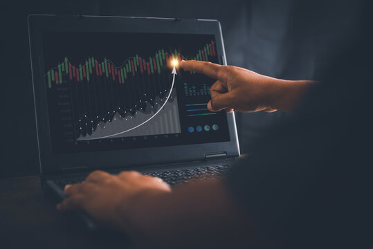 Business and finance technology concept, investment for success, stock market and digital assets, investors are analyzing financial data and stock charts for forex trading, strategy planning..