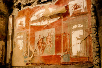 Wall painting recovered from the ancient town of Herculaneum. 