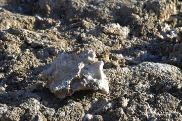 Salt at Badwater Basin at Death Valley National Park in California the lowest elevation in the Western Hemisphere