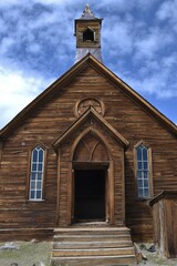 old wooden church at Bodie State Historic Park in California