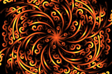 colourful caleidoscope gradient flower  art pattern of indonesian culture traditional tenun batik ethnic dayak ornament for wallpaper ads background 