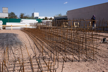 metal frames for stacked cement beams