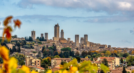 A shot of San Gimignano in the distance