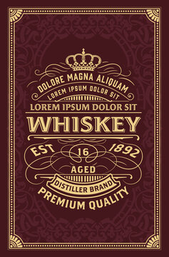 Whiskey label with old frames