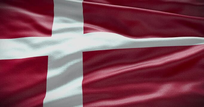 Denmark flag background. National flag of country waving 