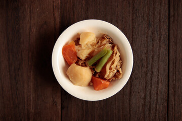 Japanese meat and potatoes on the table