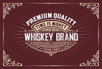 Whiskey label with old frames