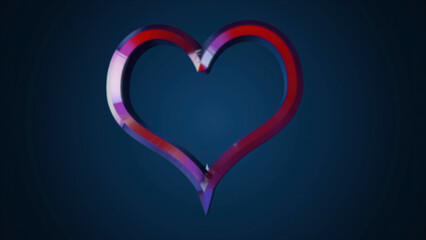Animation of flying heart on isolated background. Animation. 3D heart shape sign declarations of love or gift on day Valentine