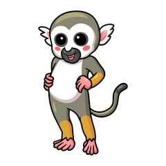 Cute little squirrel monkey cartoon standing