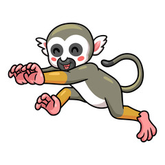 Cute little squirrel monkey cartoon running