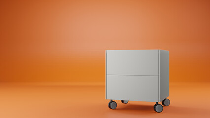 Air Drawer Room 3D Furniture Orange Background