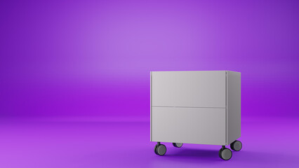 Air Drawer Room 3D Furniture Purple Background