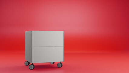 Air Drawer Room 3D Furniture Red Background