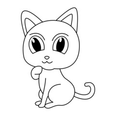 Cute cat cartoon coloring page illustration vector. For kids coloring book.