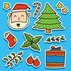 Christmas doodle cartoon style illustration design