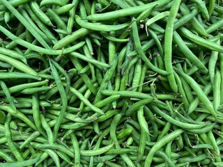 Vegetable Green beans in bulk at farmers market