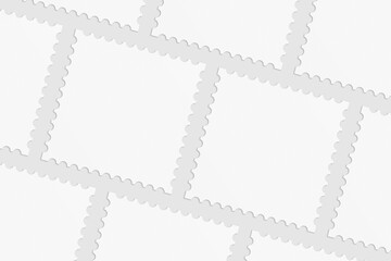 Realistic blank postage stamp illustration for mockup. 3D Render.