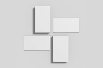 Realistic blank vertical card illustration for mockup. 3D Render.