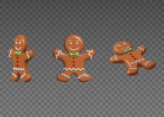 Isolated 3d gingerbread man vector