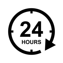 24 hours service clock icon