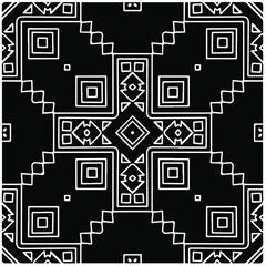 Abstract background with black and white mandala. Unique geometric vector swatch. Perfect for site backdrop, wrapping paper, wallpaper, textile and surface design.