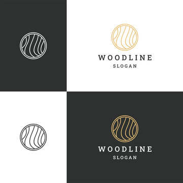 Wood logo icon flat design template 