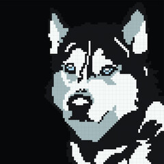 Fototapeta premium Pixel Art Dog Animal 