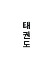 Taekwondo Written in Korean Hangul (Vertical Bold)