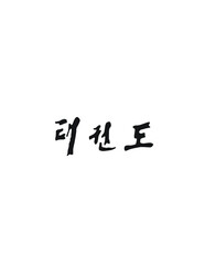 Taekwondo Written in Korean Hangul (Horizontal Stylized Calligraphy)