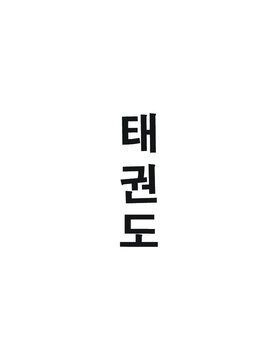 Taekwondo Written in Korean Hangul (Vertical Bold)