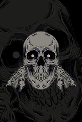 Fototapeta na wymiar Human head skull vector illustration